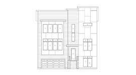 Front elevation drawing of 1019 Davidson St, a new construction home in East Nashville
