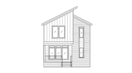 Front elevation drawing of 1233 2nd Ave S, a new construction home in Nashville