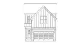 Front elevation drawing of 1705F River Dr, a new construction home in North Nashville