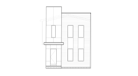 Front elevation drawing of 1717A Luton St, a new construction home in East Nashville