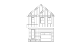Front elevation drawing of 3306A Curtis St, a new construction home in North Nashville